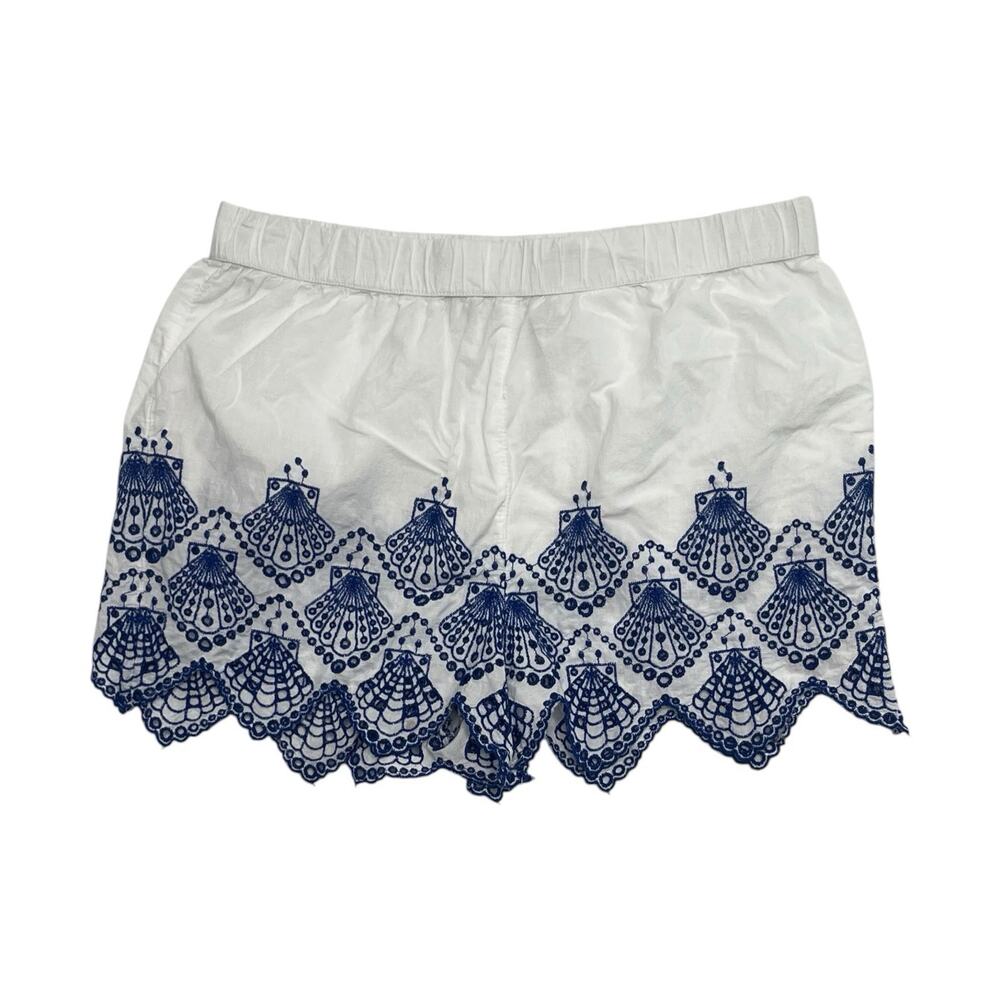 Calypso St Barth Pajama Set Womens Medium White Blue Embroidered Cotton Lounge - Picture 8 of 14